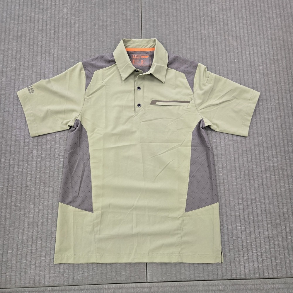 5.11 Tactical Freedom Flex Shirt Men's Small Green Short‎ Sleeve Snap Front Wick